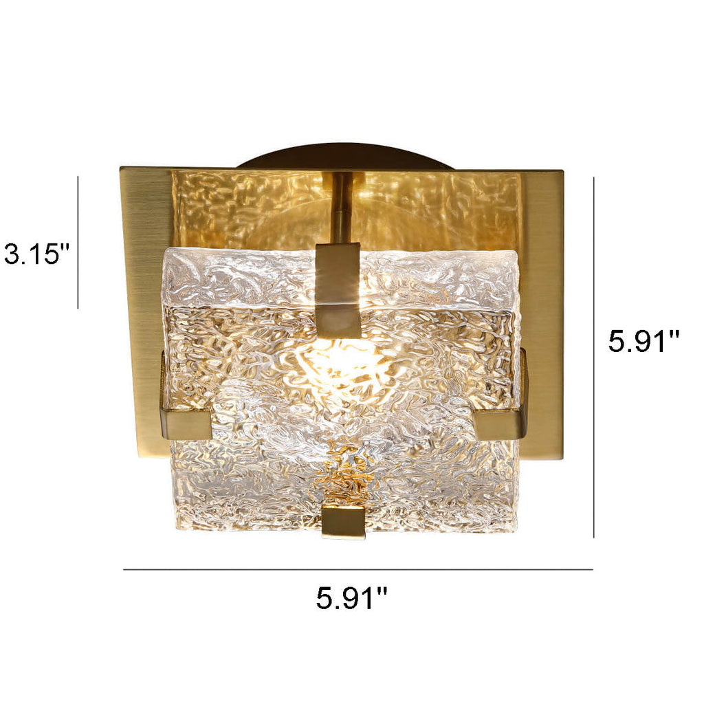 Nordic Luxury Crystal Cube LED Semi-Flush Mount Light