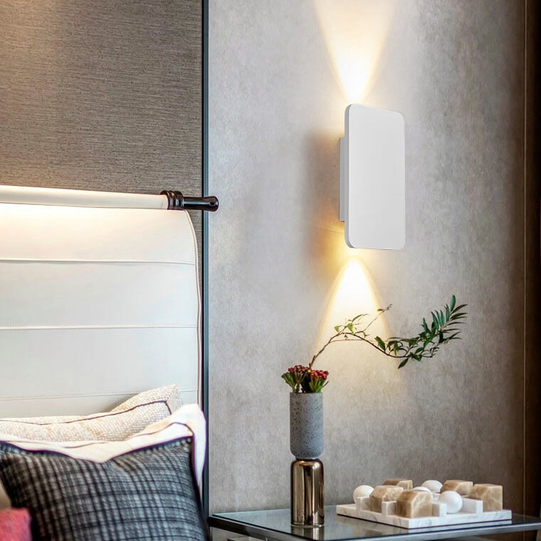 Nordic Minimalist Aluminum 2-Light LED Wall Sconce - Rectangular Flat Panel Lamp
