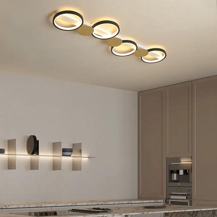 Modern Circle LED Flush Mount Track Light - 3/4/5 Light Fixture for Home, Office, and Retail Lighting