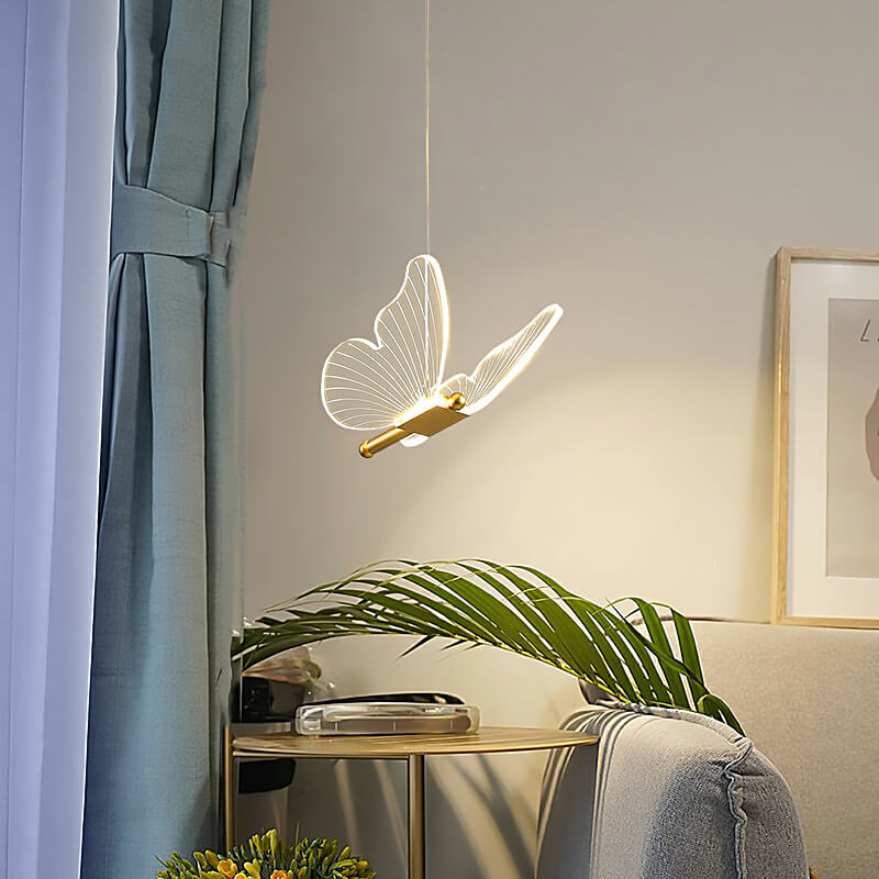 Minimalist Acrylic Butterfly LED Pendant Light - Modern Fixture for Home Decor