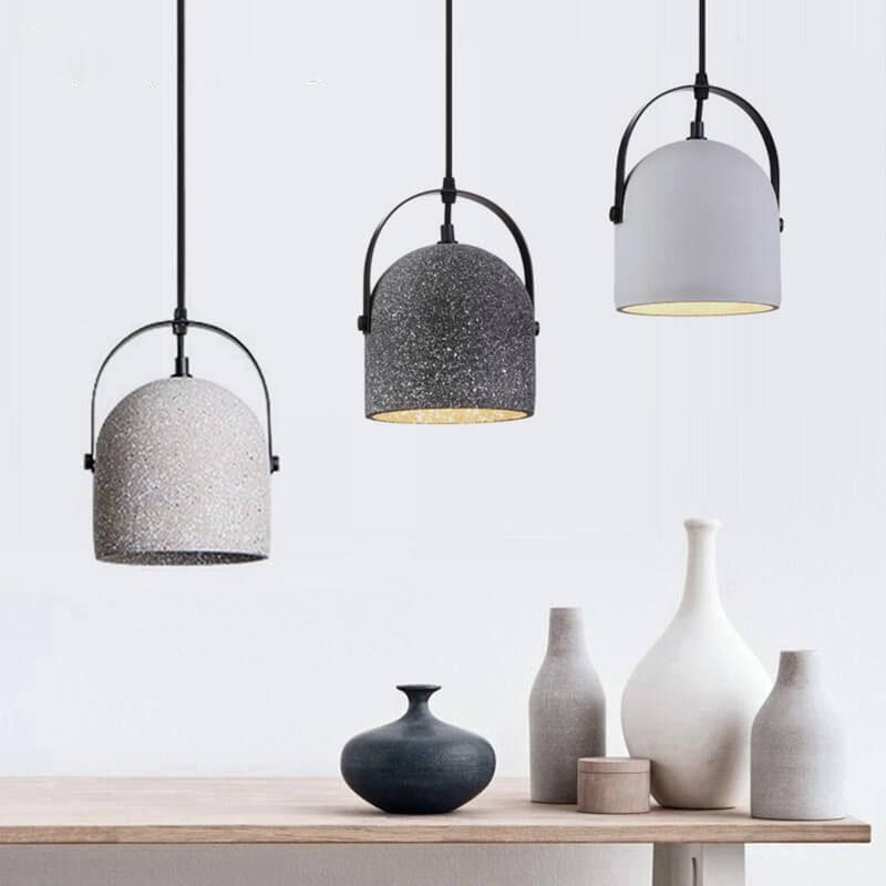 Nordic Creative Cement Pendant Light - 1-Light Cylinder Fixture