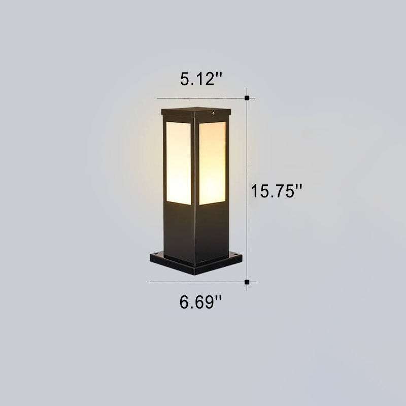 Modern Solar Lawn Square Column Lamp - Waterproof Outdoor Path Light