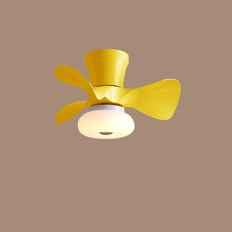 Contemporary Nordic Macaron ABS Metal LED Ceiling Fan Light for Living Room