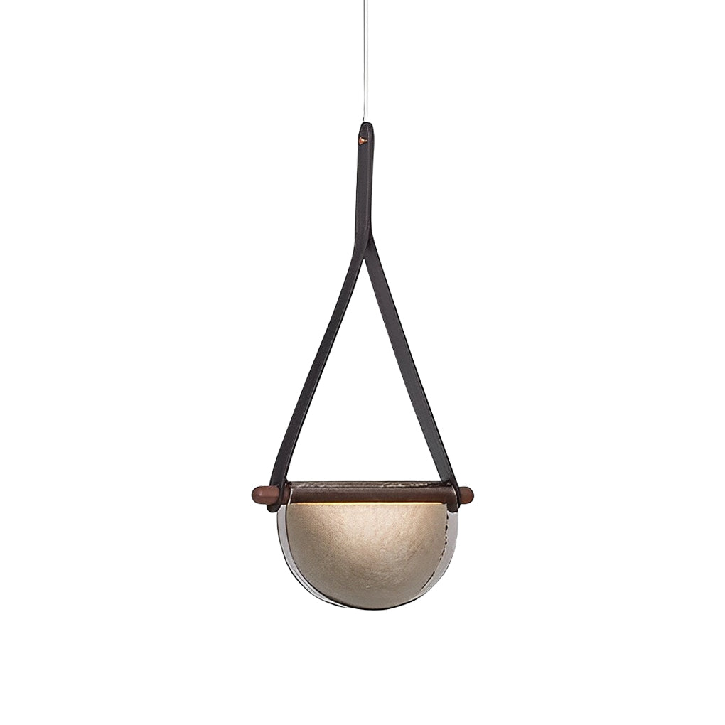 Folded Semicircular Glass LED Chandelier - Post-Modern Belt Lighting