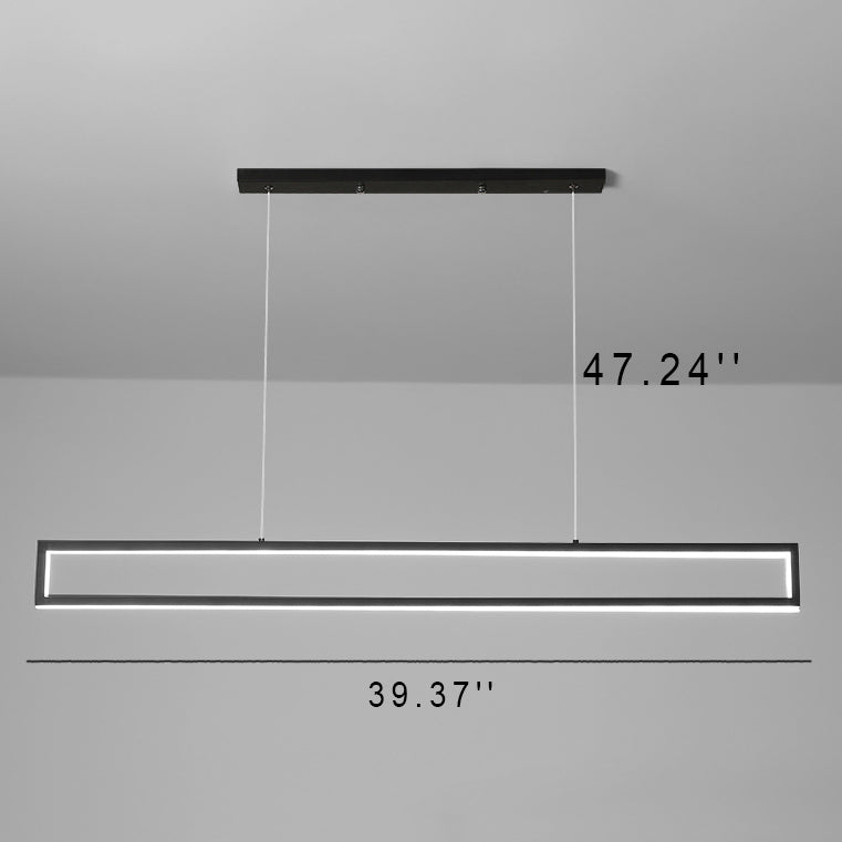 Modern Minimalist Long LED Chandelier – Sleek Lighting Fixture for Dining Room & Living Space