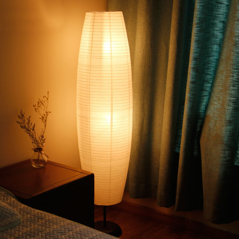 Nordic Minimalist Rice Paper Column Lamp - 2-Light Standing Floor Lamp