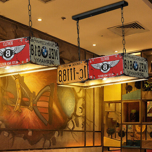 Contemporary Industrial Metal Chandelier - 3/5 Light Square Rectangular Design for Living Room