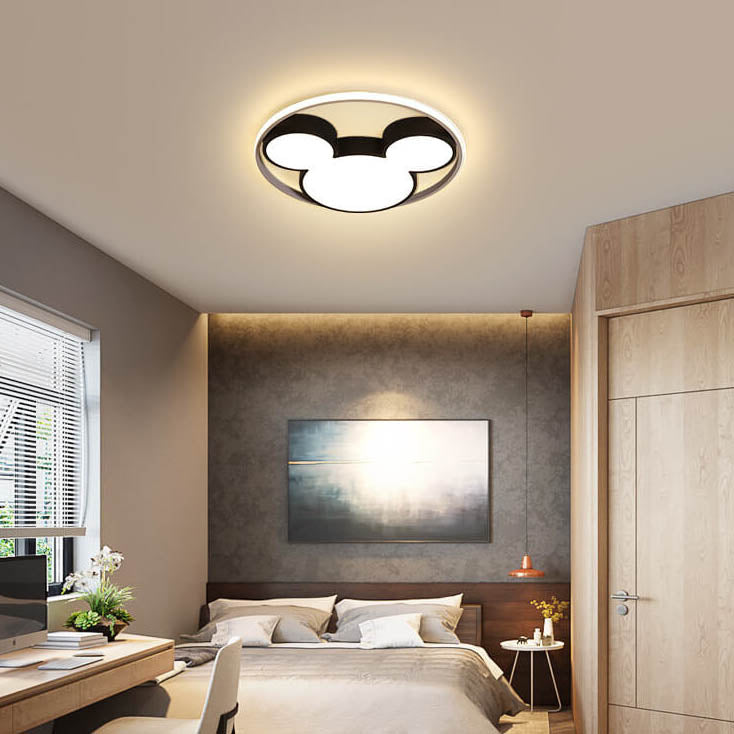 Cartoon Mouse LED Flush Mount Ceiling Light for Kids Room, Adorable Mouse Ceiling Fixture, Childrens Bedroom Lighting, Cute Animal Light, Nursery Decor, Energy Efficient LED, Playful Ceiling Lamp, Child-Friendly Light Fixture