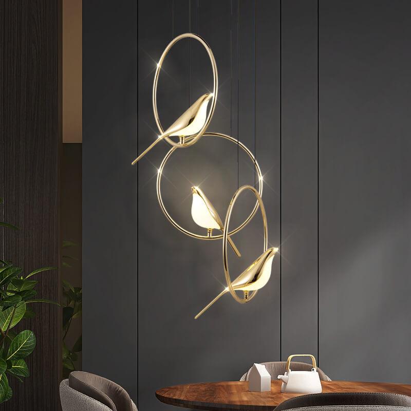 Nordic Acrylic LED Bird Chandelier - 1/3/6 Light Pendant Fixture