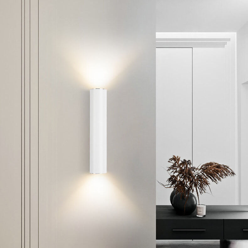 Modern Minimalist Round Aluminum 2-Light Wall Sconce for Bedroom