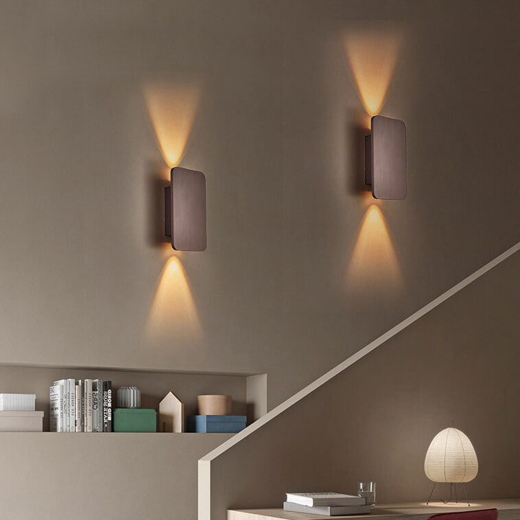 Nordic Minimalist Aluminum LED Wall Sconce - 2-Light Rectangular Flat Panel