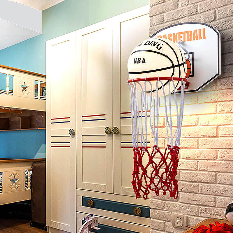 Creative Cartoon Basketball 1-Light Wall Sconce Lamp for Kids Room, Basketball Decor, Sports Lighting for Children's Bedrooms, Fun Wall Light for Young Athletes, Basketball Theme Home Decor, Unique Kids Lighting Solution, Playful Sports Wall Fixture