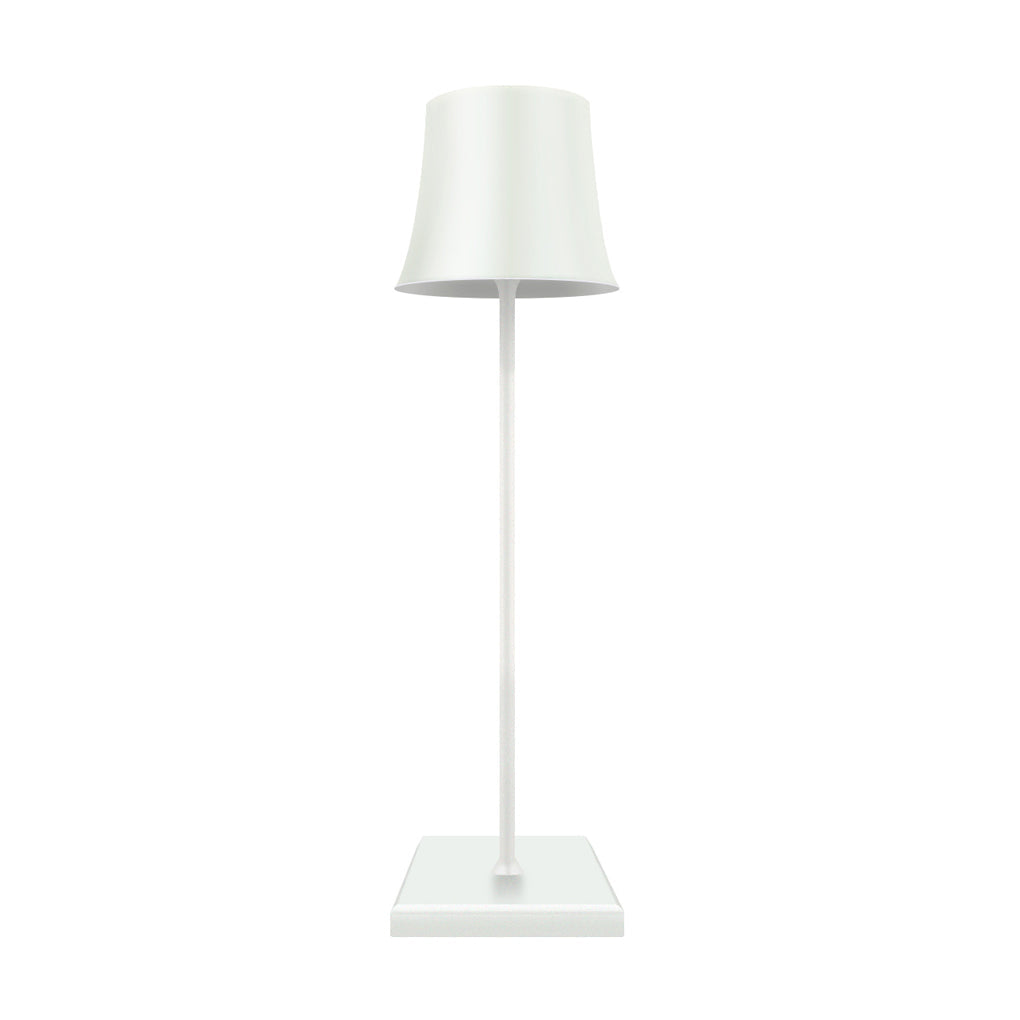 15 Inch Cordless Metal Table Lamp - Modern Black and White Design