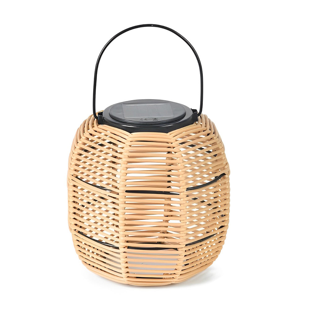 Rattan Solar Garden Lantern - Waterproof Modern Lawn Light