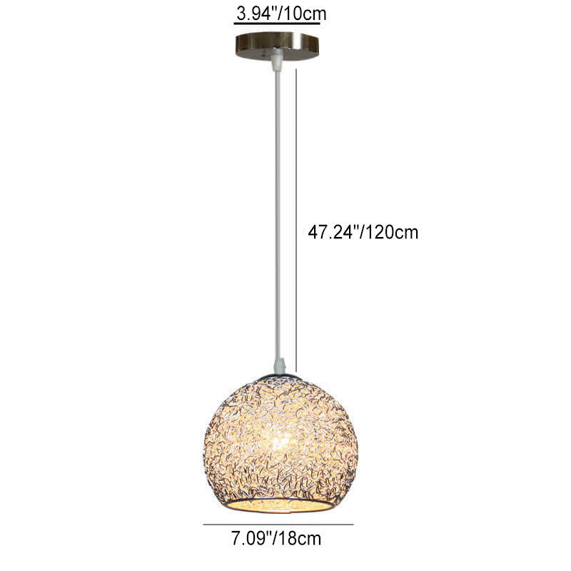 Contemporary Aluminum Macaron Round Pendant Light for Living Room
