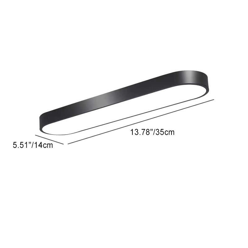 Modern Minimalist LED Flush Mount Ceiling Light - Elliptical Strip Iron Acrylic for Hallway