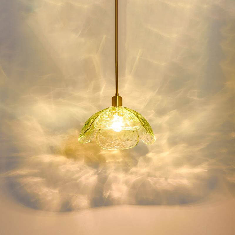Modern Minimalist Flower Petal Glass Pendant Light - 1-Light Fixture for Living Room