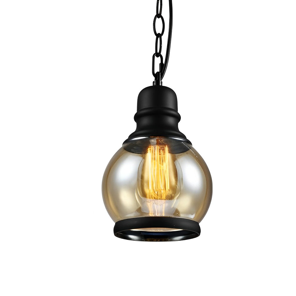 Retro Brown Glass Industrial Pendant Light Chandelier