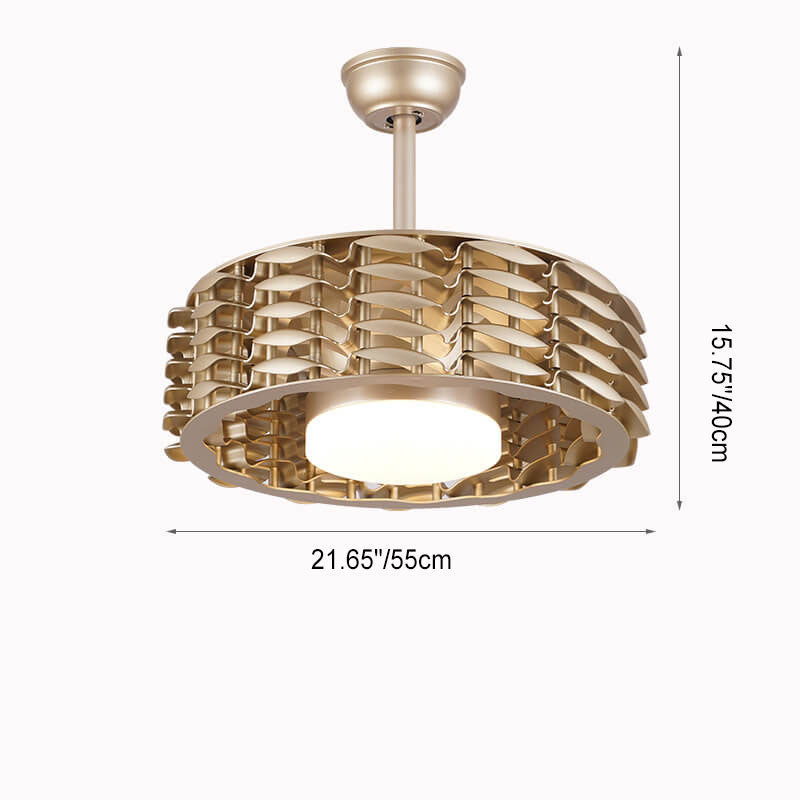 Modern Minimalist Cylinder LED Downrod Ceiling Fan Light