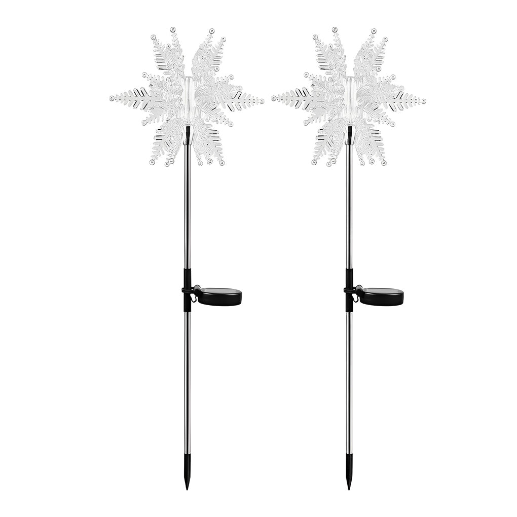 Acrylic Solar Snowflake Lawn Lights 2PCS Set - Outdoor Festive Decor