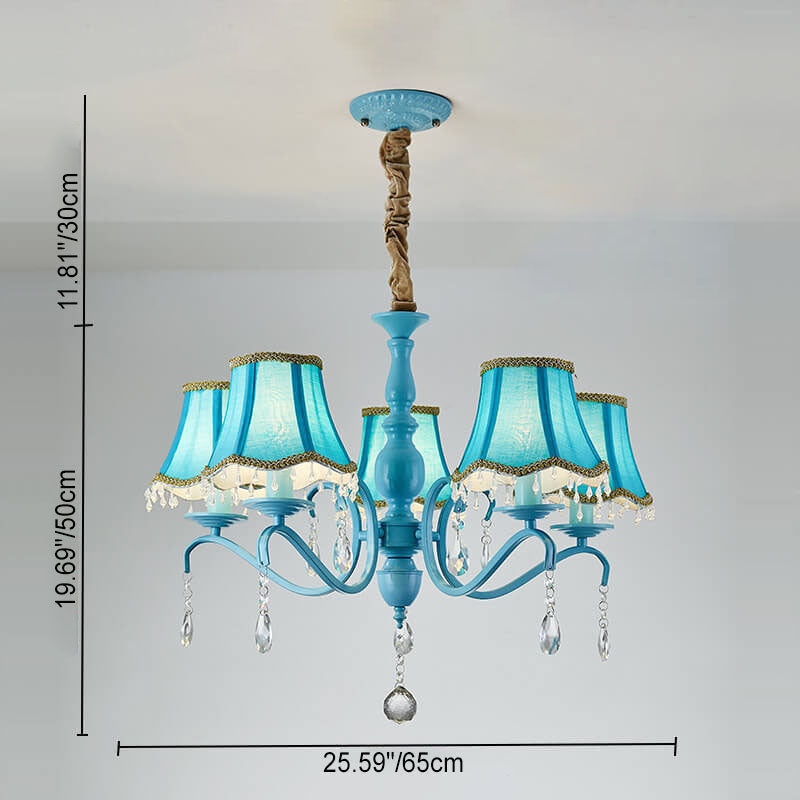 Modern Crystal Cone Iron Chandelier - 5/6/8 Light Fixture for Stylish Home Decor