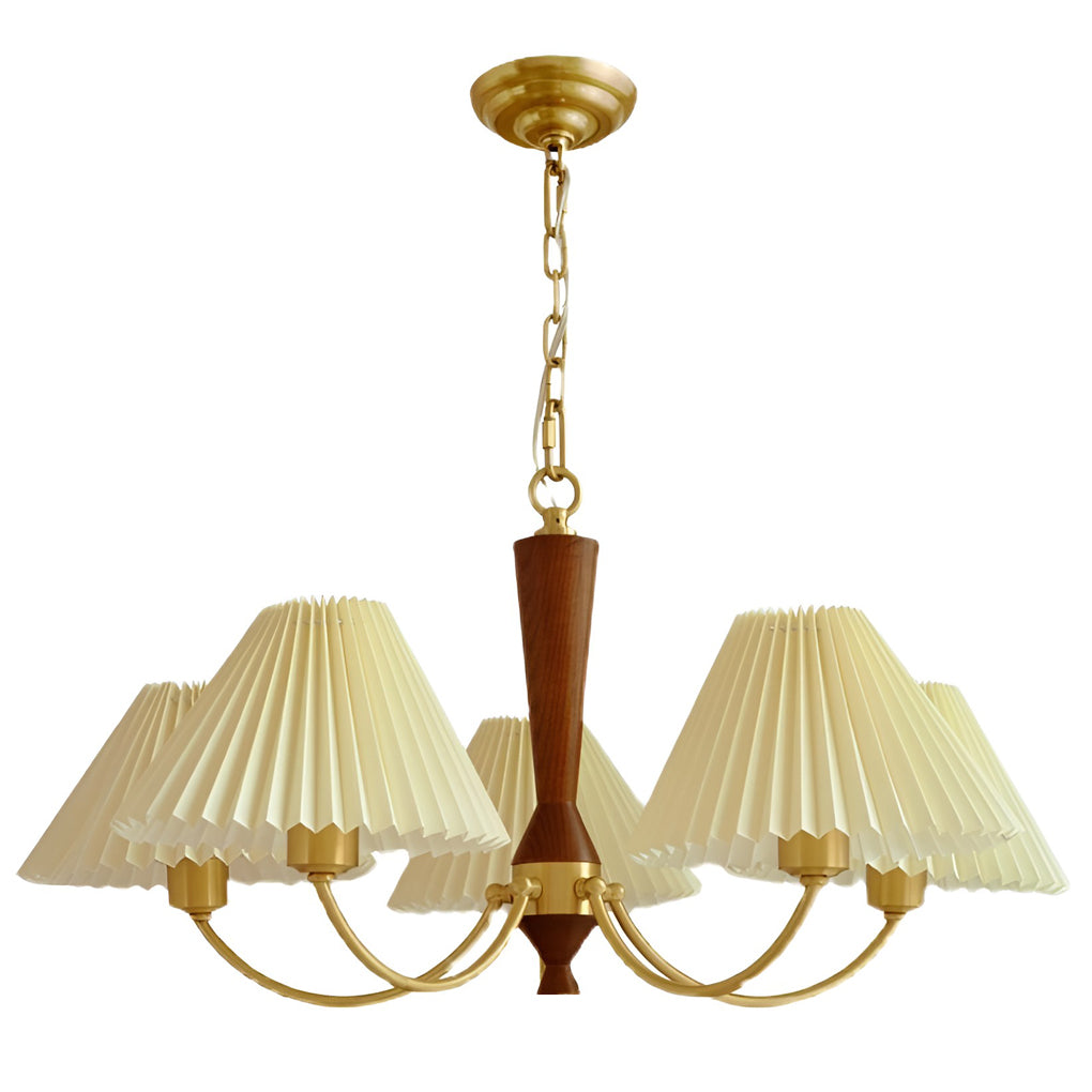 3-Light Pleated Lampshade LED Nordic Chandelier Pendant