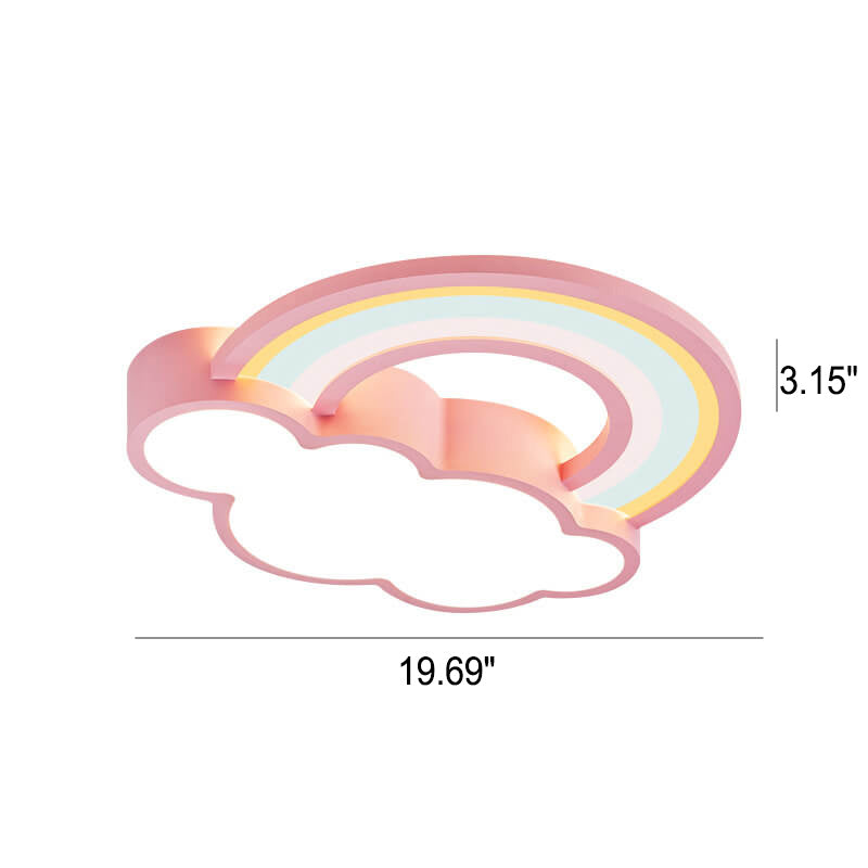 Childlike Cartoon Rainbow Cloud Design LED Flush Mount Light for Kids Room, Nursery Lighting, Ceiling Fixture, Colorful Kids Decor, Adorable Cloud Light, Energy-Efficient LED, Playful Rainbow Lamp, Children's Bedroom Illumination, Cute Cloud Ceiling Light