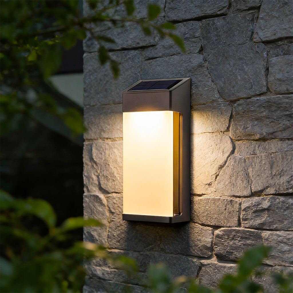 Solar Powered Outdoor Sconce LED Waterproof Metal Lamp