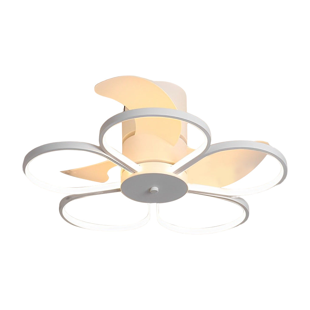Flowers Intelligent Dimmable LED Bladeless Ceiling Fan Lamp