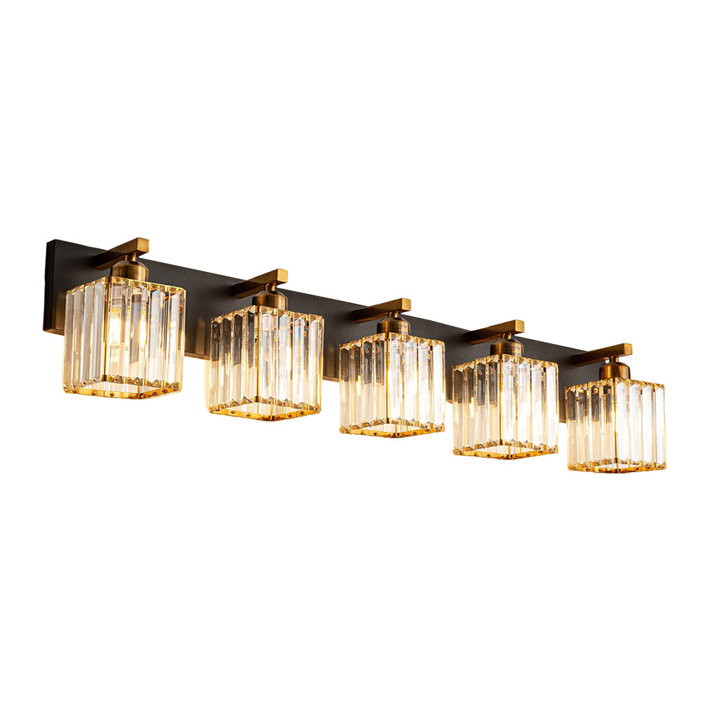 4/5 Square Crystal Luxury Electroplated Metal American Style Wall Lamp, Modern LED Sconce Lighting, Elegant Home Decor, Contemporary Wall Light Fixture, Stylish Indoor Lighting, High-End Crystal Wall Sconce, Art Deco Wall Lamp for Living Room, Bedroom, an
