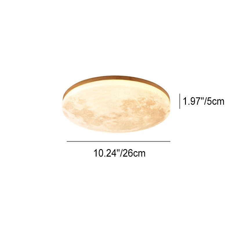 Modern Minimalist LED Flush Mount Ceiling Light - Round PVC Acrylic Moon Design for Living Room