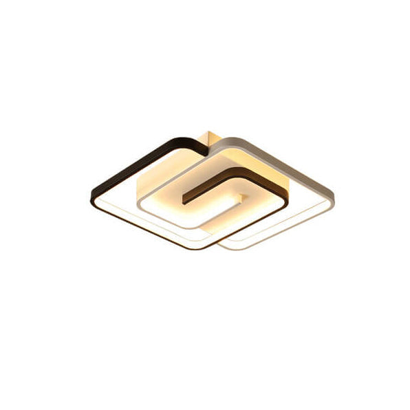 Modern Square Aluminum LED Semi-Flush Mount Ceiling Light