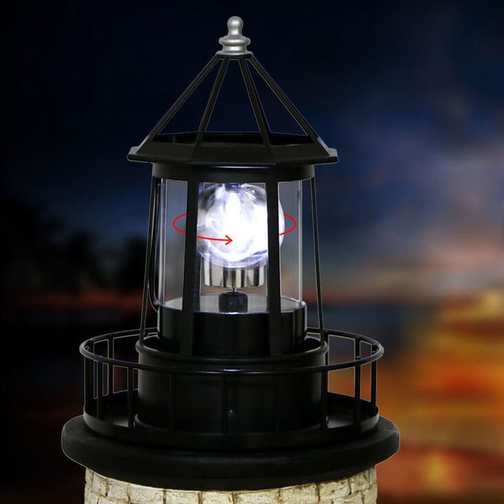 Solar Rotating Tower LED Garden Light - Creative Resin Landscape Decoration
