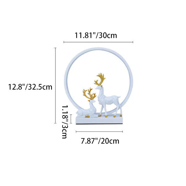 Contemporary Nordic Iron Acrylic Circle Deer LED Night Light - USB Plug-in Table Lamp for Bedroom