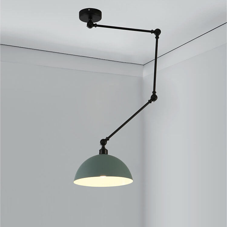 Nordic 1-Light Bowl Semi-Flush Mount Lighting - Extendable Ceiling Fixture for Modern Homes
