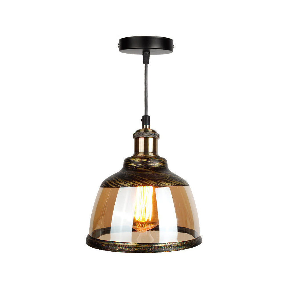 Green Bronze Glass Industrial Pendant Light Chandelier