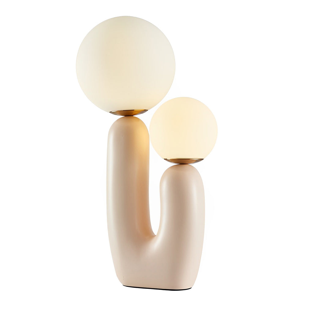 Modern Beige Cactus LED Table Lamp - 2-Light Accent Lighting