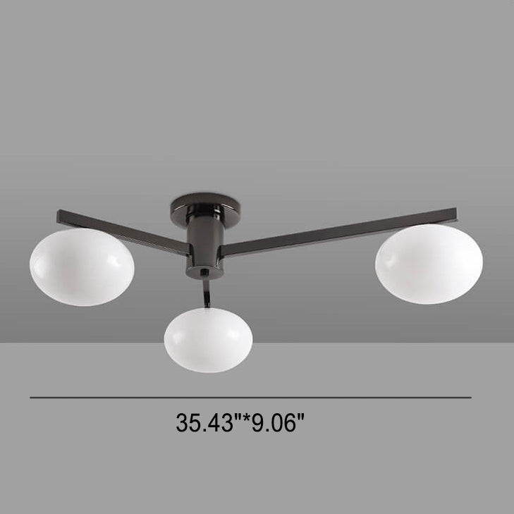Nordic Light Luxury Glass Ball Semi-Flush Mount Ceiling Light - 3/4/5 Lights