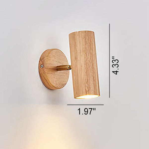 Japanese Minimalist Solid Wood Spotlight Track Ceiling Light - 1/3/4 Light Flush Mount