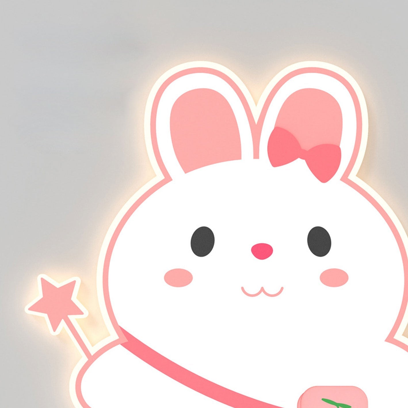 Creative Cartoon Rabbit Unicorn Kids LED Wall Sconce Lamp Night Light for Nursery Bedroom Home Decor Cute Animal Design Battery Operated Soft Glow Accent Light for Children's Room Playroom Wall Decor Gifts for Kids
