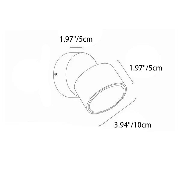 Modern Minimalist Round Aluminium Rotatable Folding LED Wall Sconce for Living Room & Bedroom