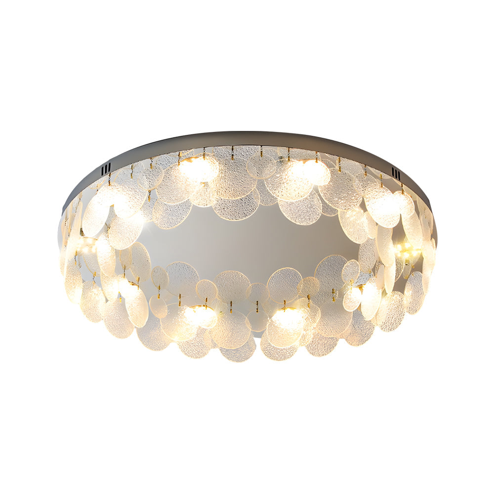Small Glass Seashells Dimming Ceiling Lamp - Post-Modern Design, Adjustable Brightness, Unique Home Lighting