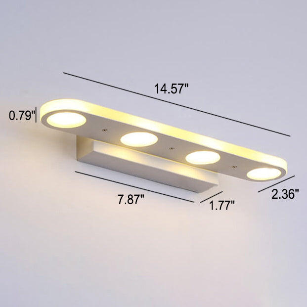 Modern White Oval Acrylic Vanity Light - 4/6 Light Wall Sconce Lamp