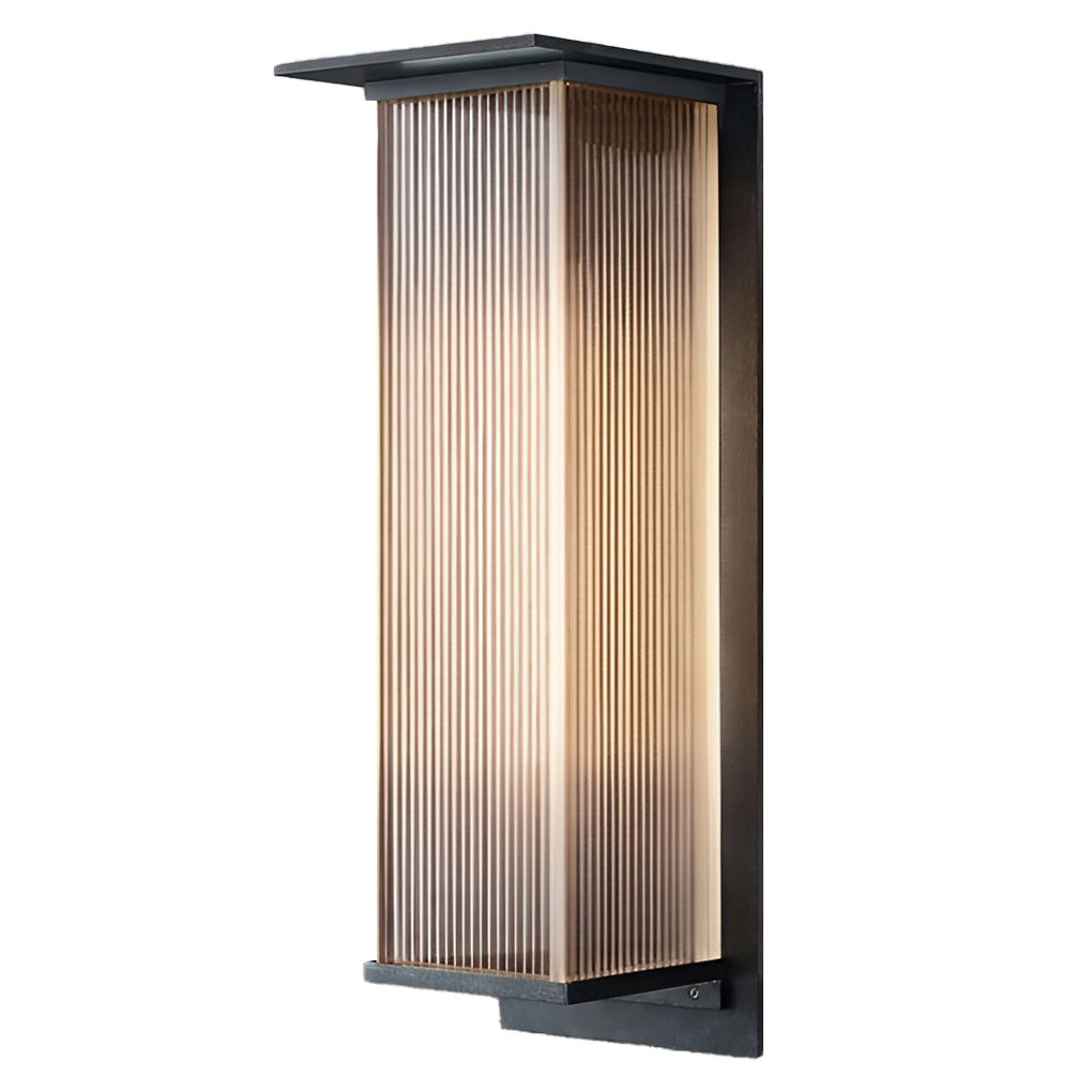 Rectangular Waterproof LED Solar Wall Sconce Lighting - 3W Modern Outdoor Fixture