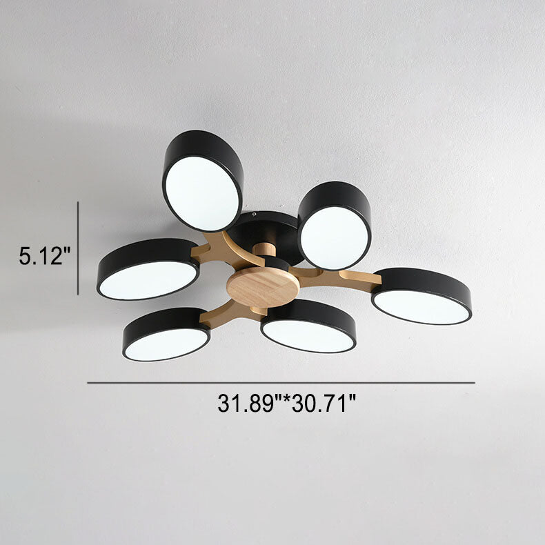 Nordic Wooden Tree Branch Petal LED Ceiling Light