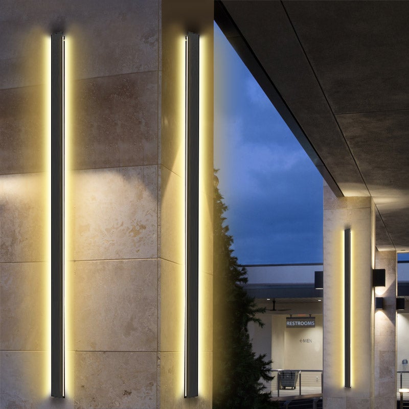 LED Linear Metal Waterproof Black Outdoor Wall Light