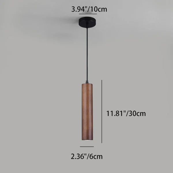 Modern Minimalist Oak Wood Pendant Light for Living Room & Bedroom