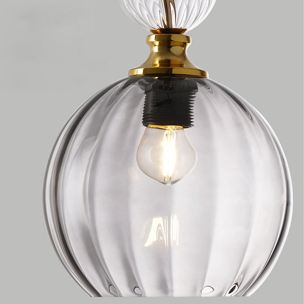 Danish Creative Stripes Round Glass 1/3 Light Chandelier - Modern Lighting Fixture, Unique Design, Home Décor, Elegant Illumination