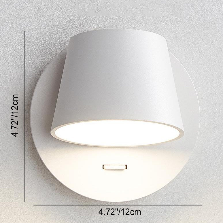 Modern Minimalist Dome LED Wall Sconce - Frosted Rotatable Aluminum Lamp for Bedroom Reading