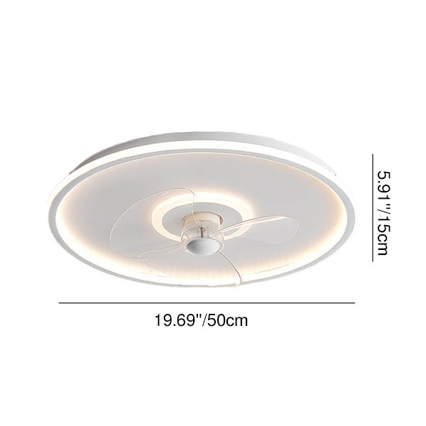 Modern Acrylic Round Minimalist LED Flush Mount Fan Light